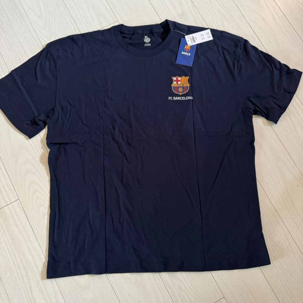 Hollister x FC Barcelona Mens T-Shirt XL Navy Blue Barca Mes Que Un Club New NWT
